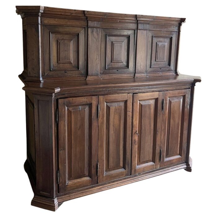 Early 18th century Italian walnut sarcristy credenza cupboard